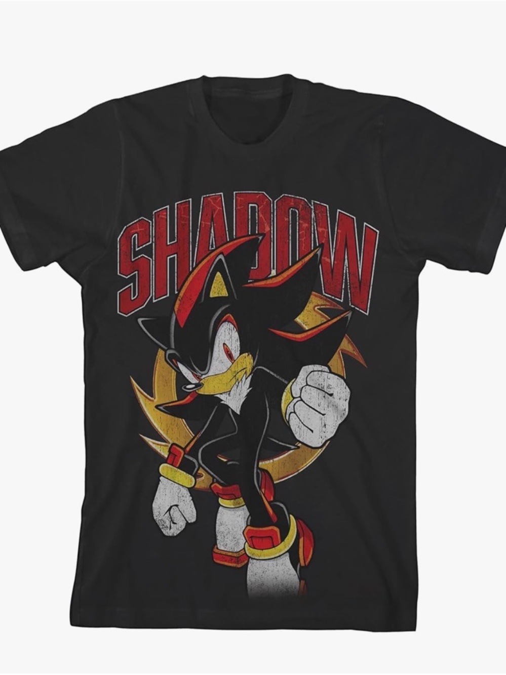 Bioworld Black Shadow Graphic Tee with Red and Gold Accents
